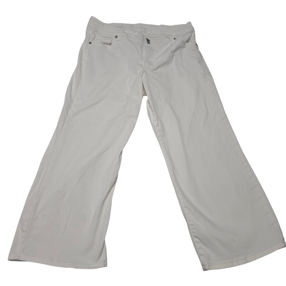 KUT from the Kloth Lucy High Rise Wide Leg Jeans 14W White Plus Size